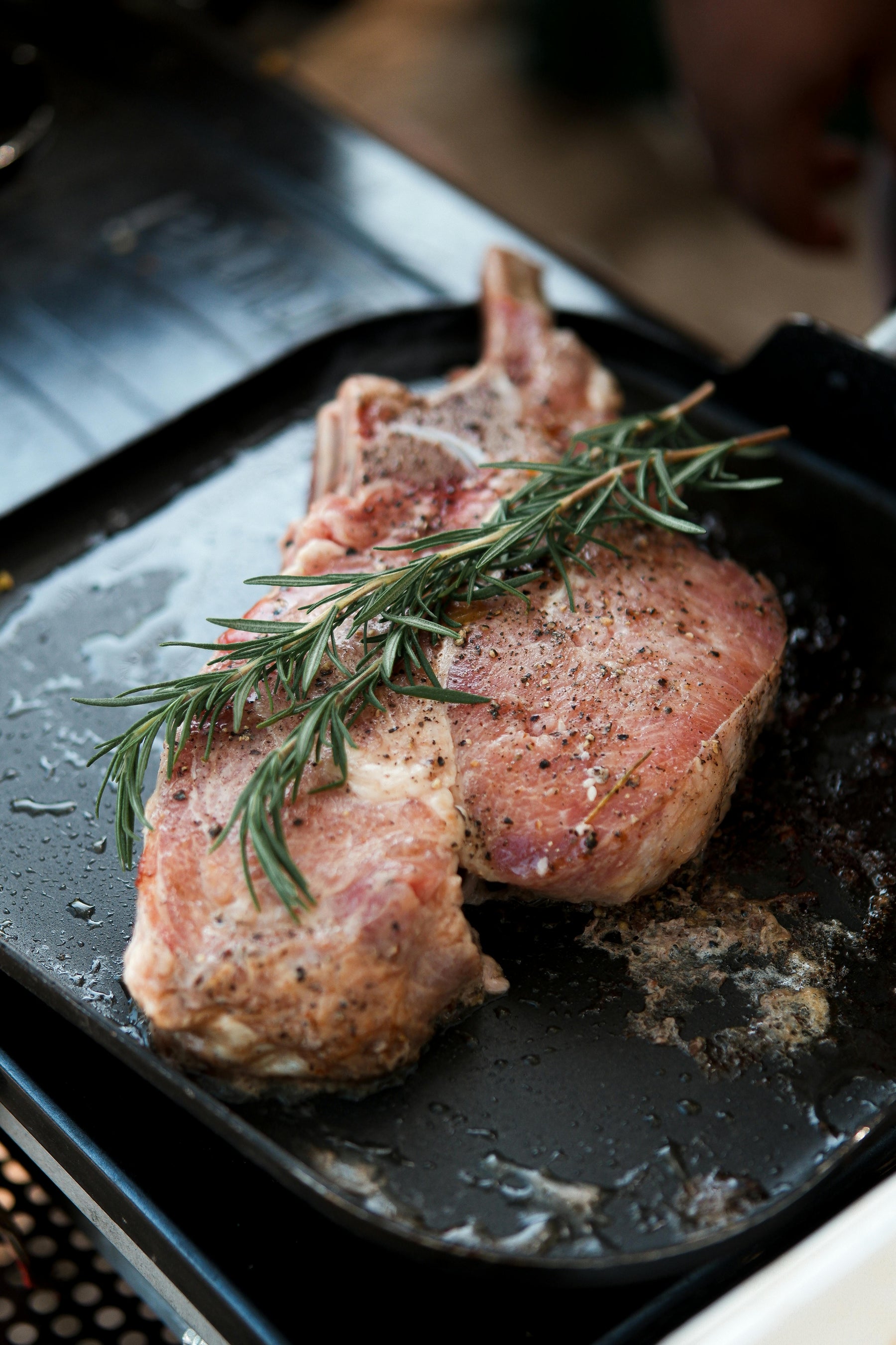 Apple and mustard glazed pork chops