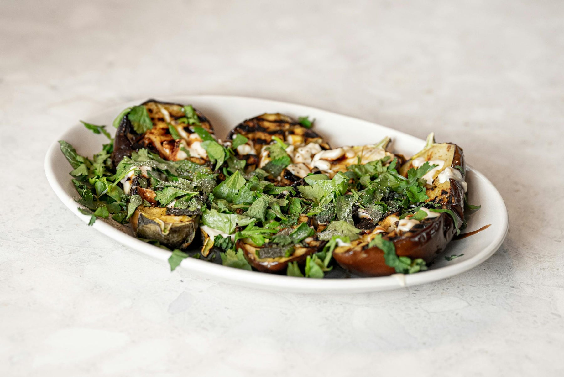 Harissa roasted vegetables with yoghurt dressing