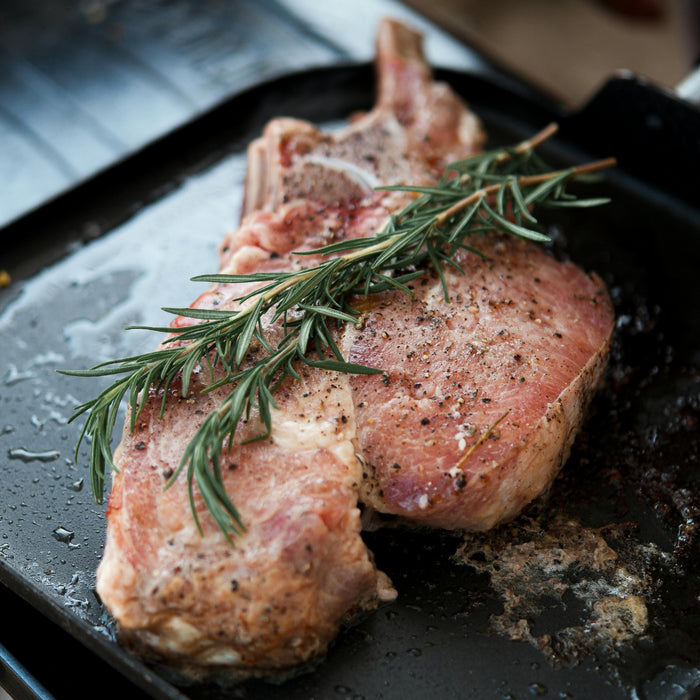Apple and mustard glazed pork chops